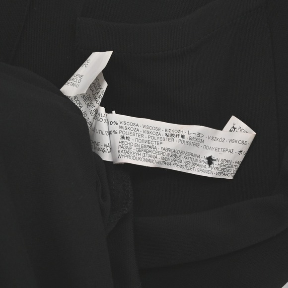 ZARA Shirt Dress Size S Black VNeck Whimsical Preppy Relaxed‎ Roll Tab Sleeve - Picture 9 of 13